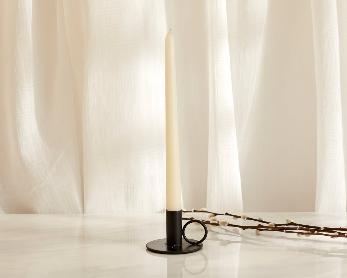 Mayfair Black Iron Candle Holder – Matte Metal Single Candlestick-0