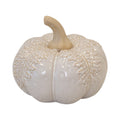 Large Natural Glazed Pumpkin with Oversized Leaves-0