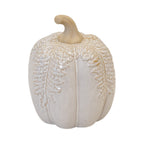 Natural Glazed Taller Pumpkin with Oversized Leaves-0