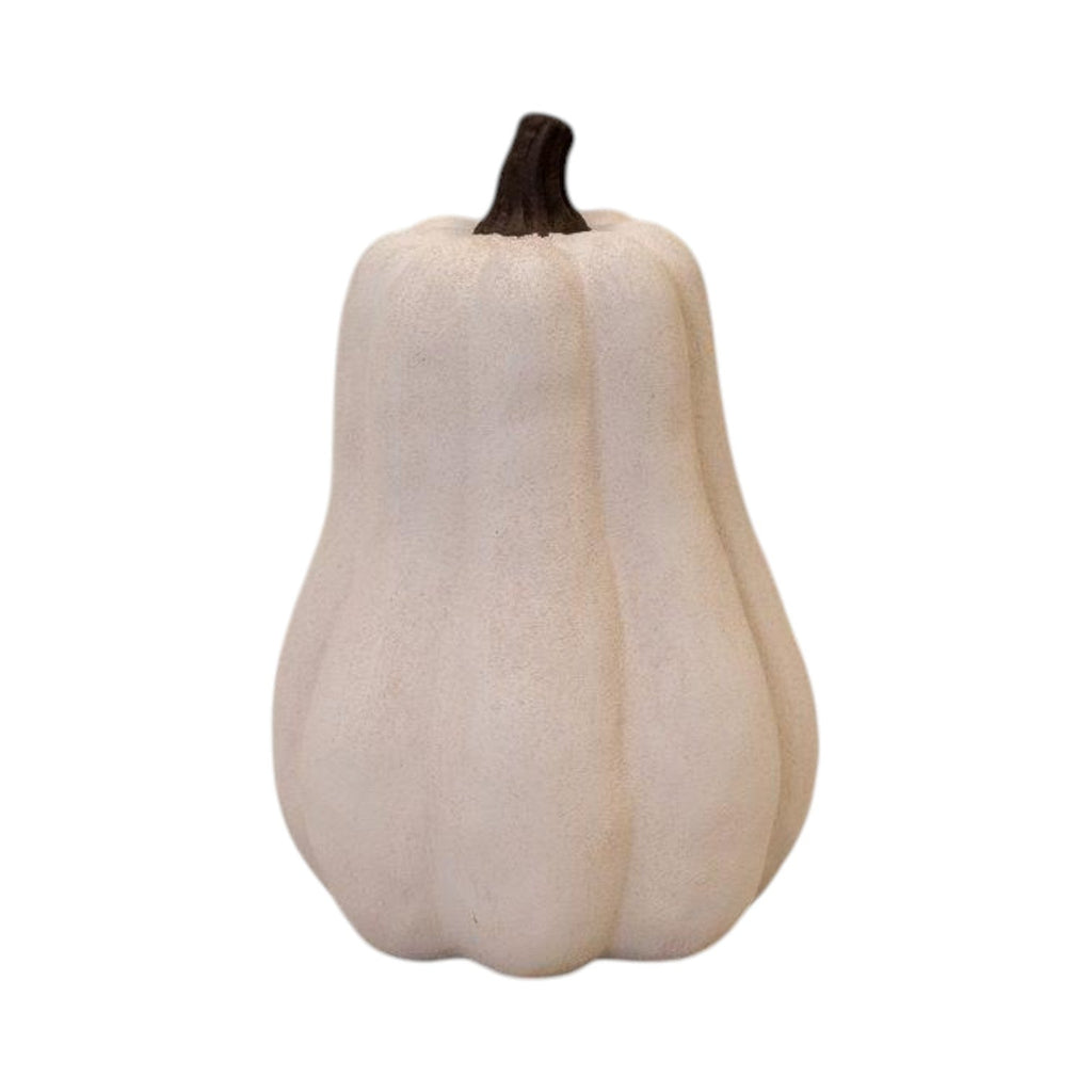 Cotton White Tall Ceramic Pumpkin Ornament in Small-0