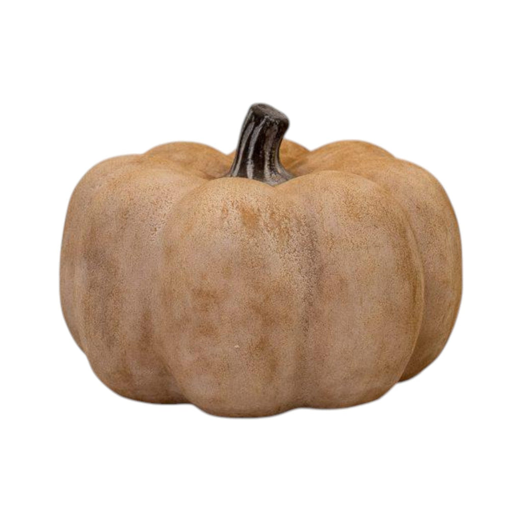 Pale Orange Large Ceramic Pumpkin Ornament-0