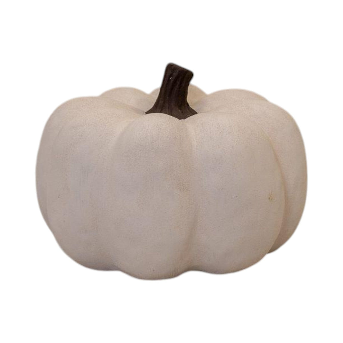 Cotton White Large Ceramic Pumpkin Ornament-0