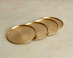 Indira Brass Coasters – Set of 4 Luxury Gold Round Drink Coasters-2