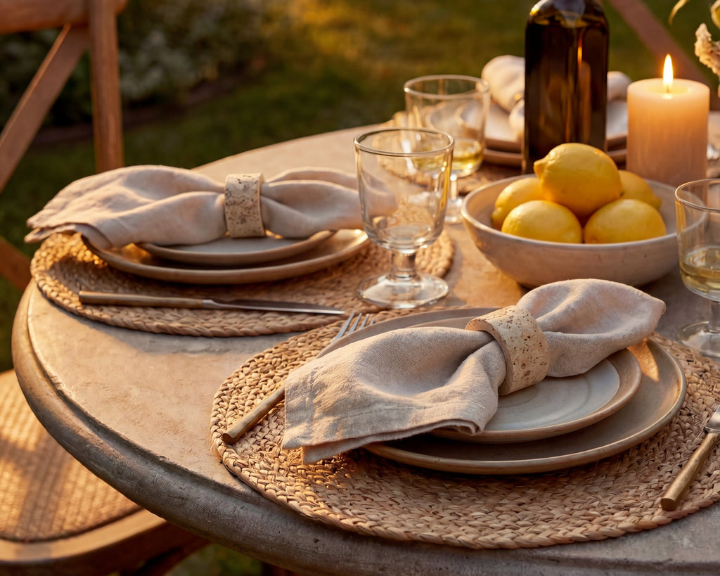 Hana Travertine Napkins Rings Set of 4-1