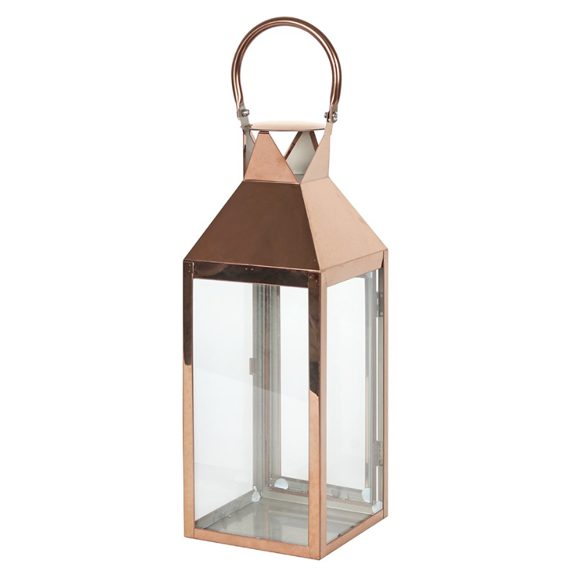 Large Vintage Copper Candle Lantern-0