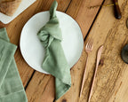 Ona Sage Green Cotton Napkins – Set of 4 Muslin Table Napkins-2