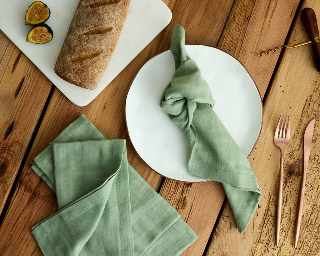 Ona Sage Green Cotton Napkins – Set of 4 Muslin Table Napkins-0
