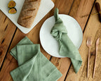 Ona Sage Green Cotton Napkins – Set of 4 Muslin Table Napkins-0