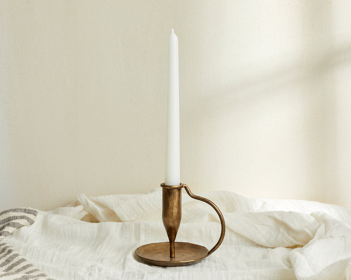 Doré Gold Candle Holder – Antique Iron Vintage Candlestick-2