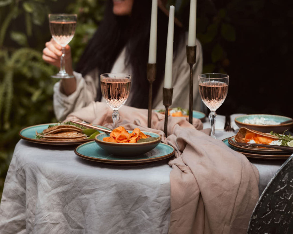 Brooklyn Washed Linen Salmon Tablecloth-1