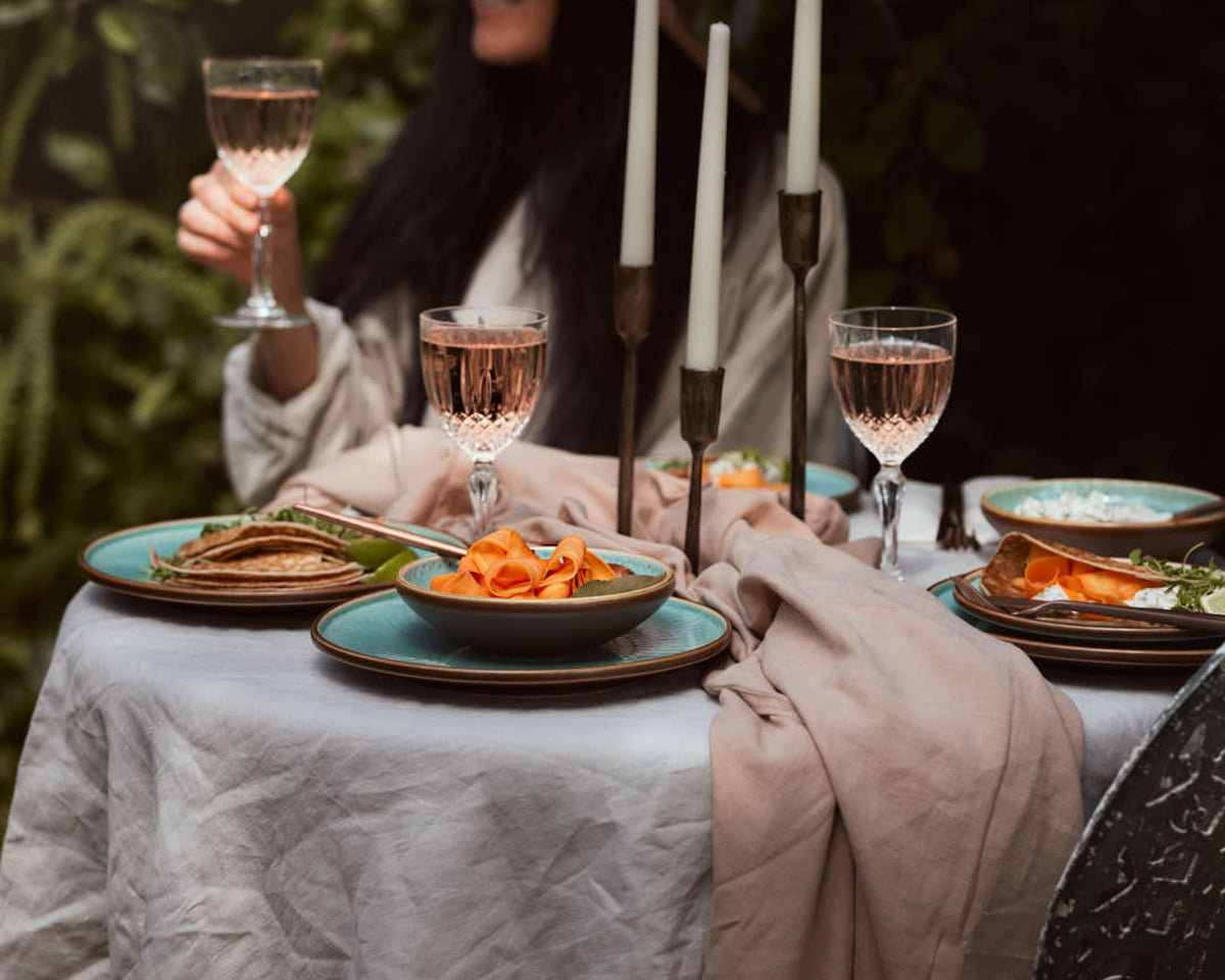 Brooklyn Washed Linen Salmon Tablecloth-1
