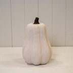 Cotton White Tall Ceramic Pumpkin Ornament in Small-1