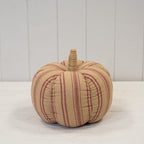 Beige and Deep Rose Striped Fabric Pumpkin-1